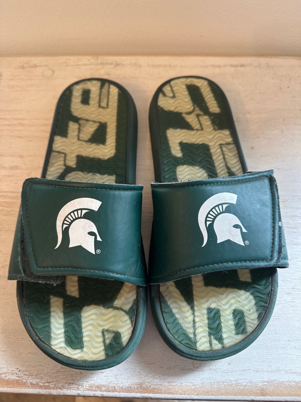 Michigan State Spartans Green Slide Sandals